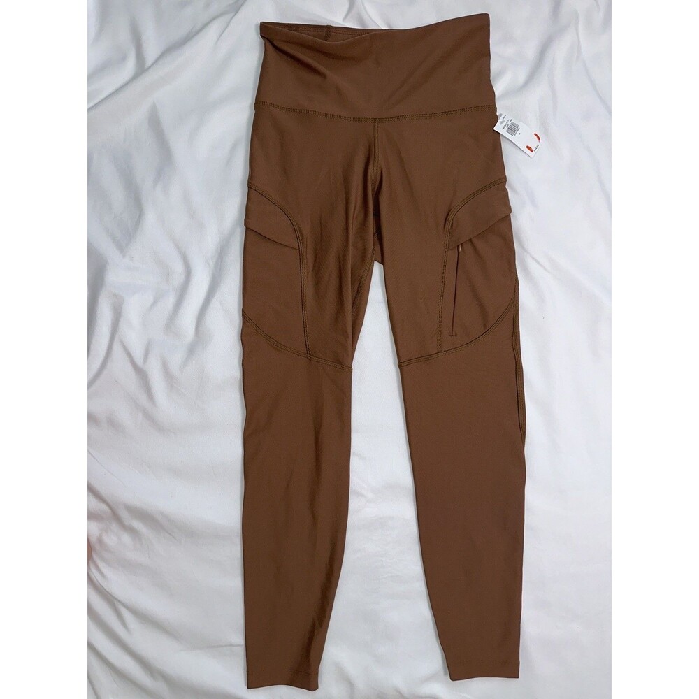 Old Navy Women's High Rise Powersoft GoDry Zipper Pocket Leggings, Size S, Brown